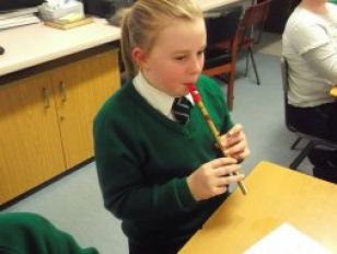 Primary 7 are learning the Tin Whistle